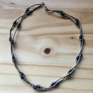 native american metal and stone beaded necklace
